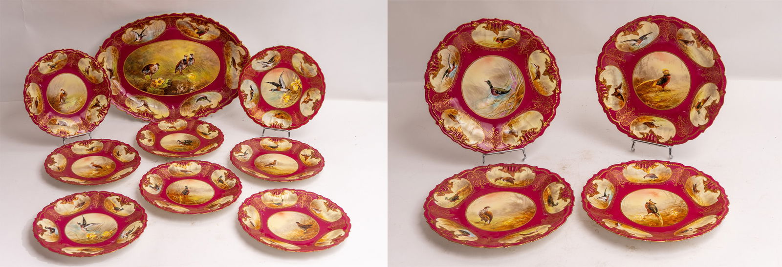 Antique Limoges Sporting Bird Set of Thirteen Plates. (1 of 17)