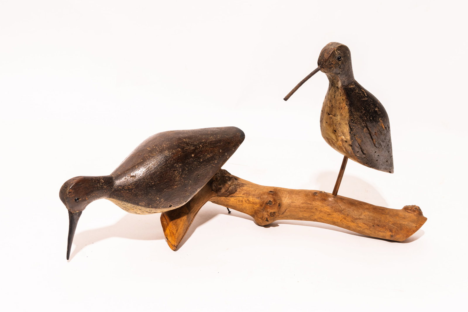 Pair of Mounted Antique Working Shorebird Decoys. (1 of 15)
