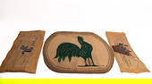 Grouping of Three Vintage Hooked Rug of Animals.