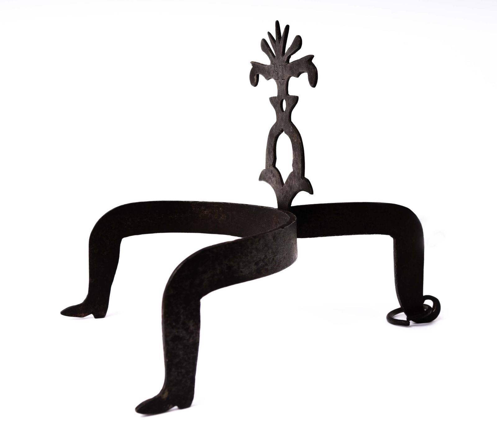 Unusual 18th-C Wrought Iron Stand with Initials. (1 of 7)