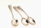 Grouping of Three 18th-C Hester Bateman Silver Spoons.