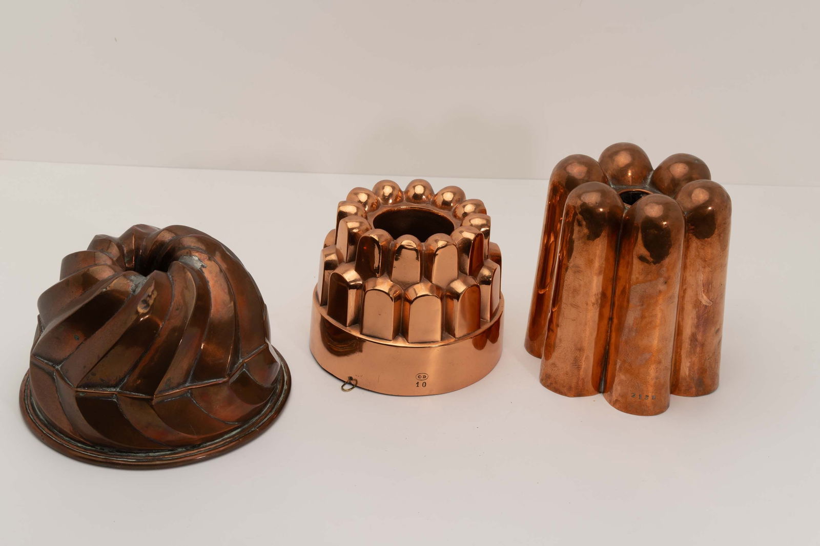 Lot of Three Antique Copper Molds. (1 of 5)