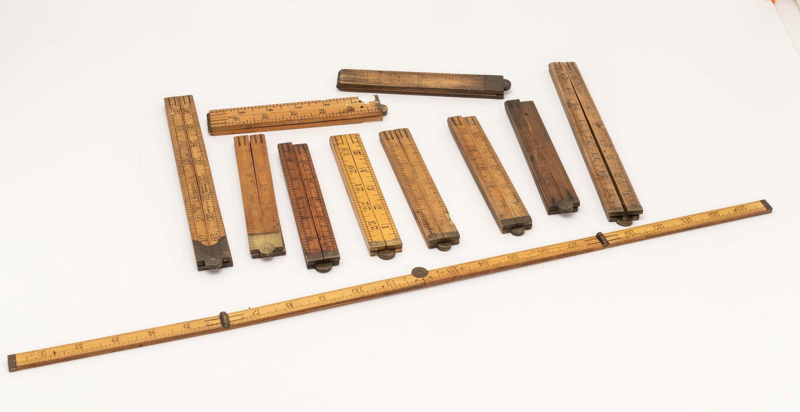 Eleven  Antique Folding Rulers. (1 of 6)