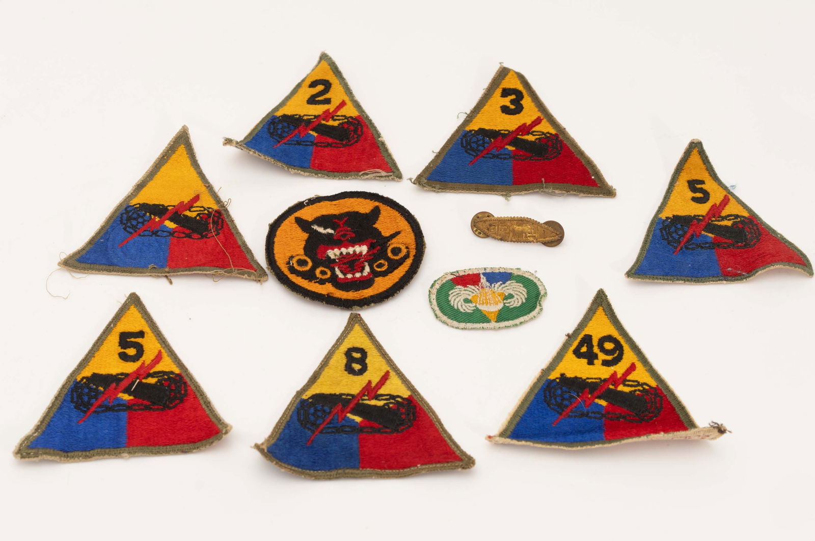 Lot of WWII Britton Family Armored Division Items. (1 of 2)