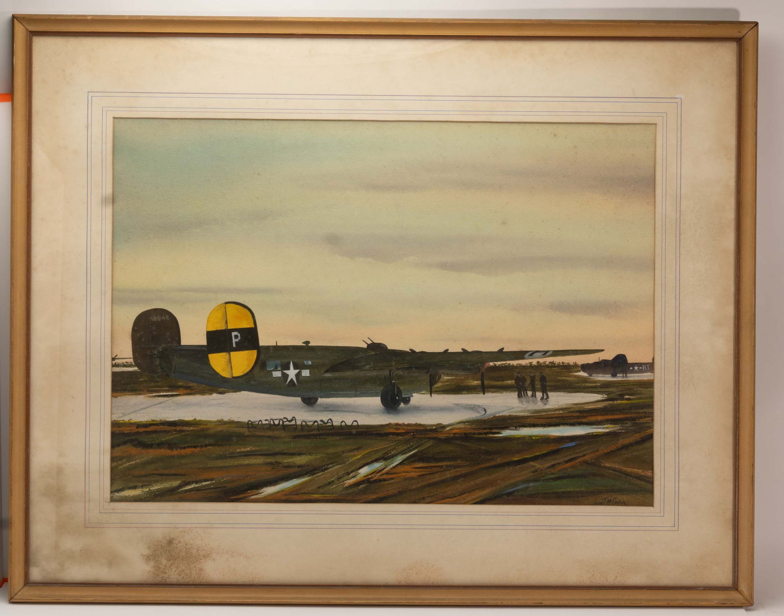 WWII B-24 Liberator Painting Signed McCoy Jr. (1 of 3)