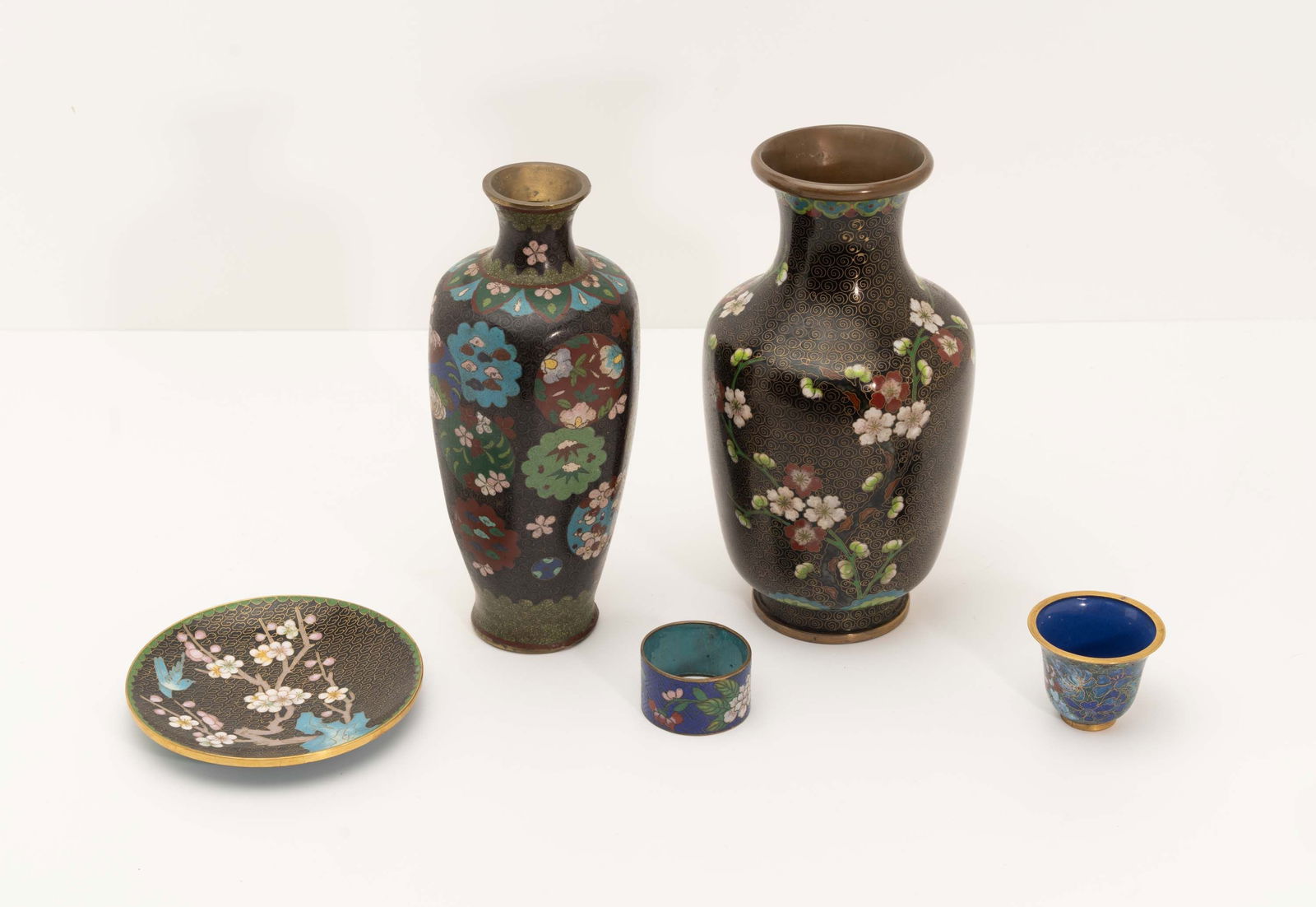 Lot of Five Asian Cloisonne Items. (1 of 8)