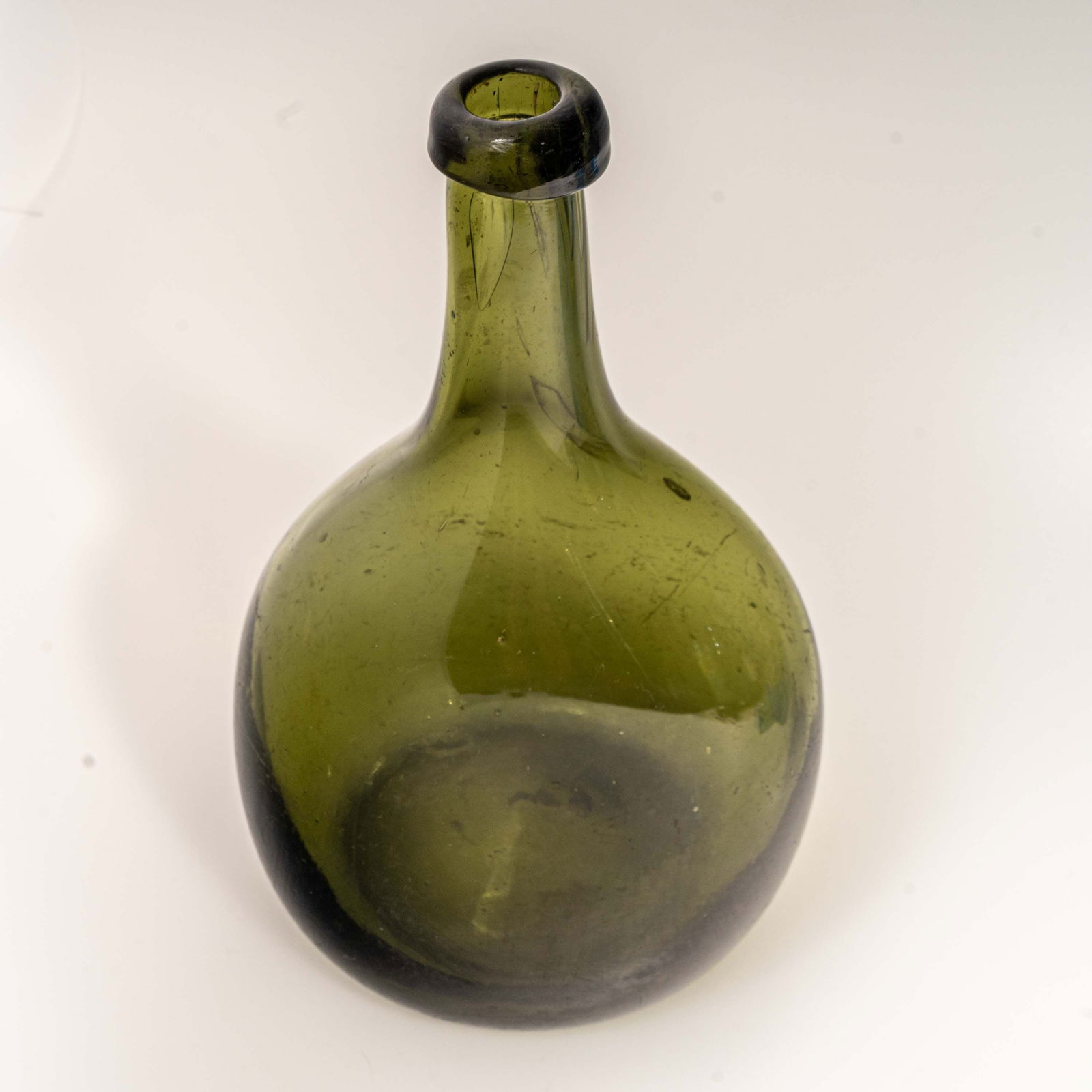 Very Early Blown Glass Chestnut Bottle. (1 of 10)