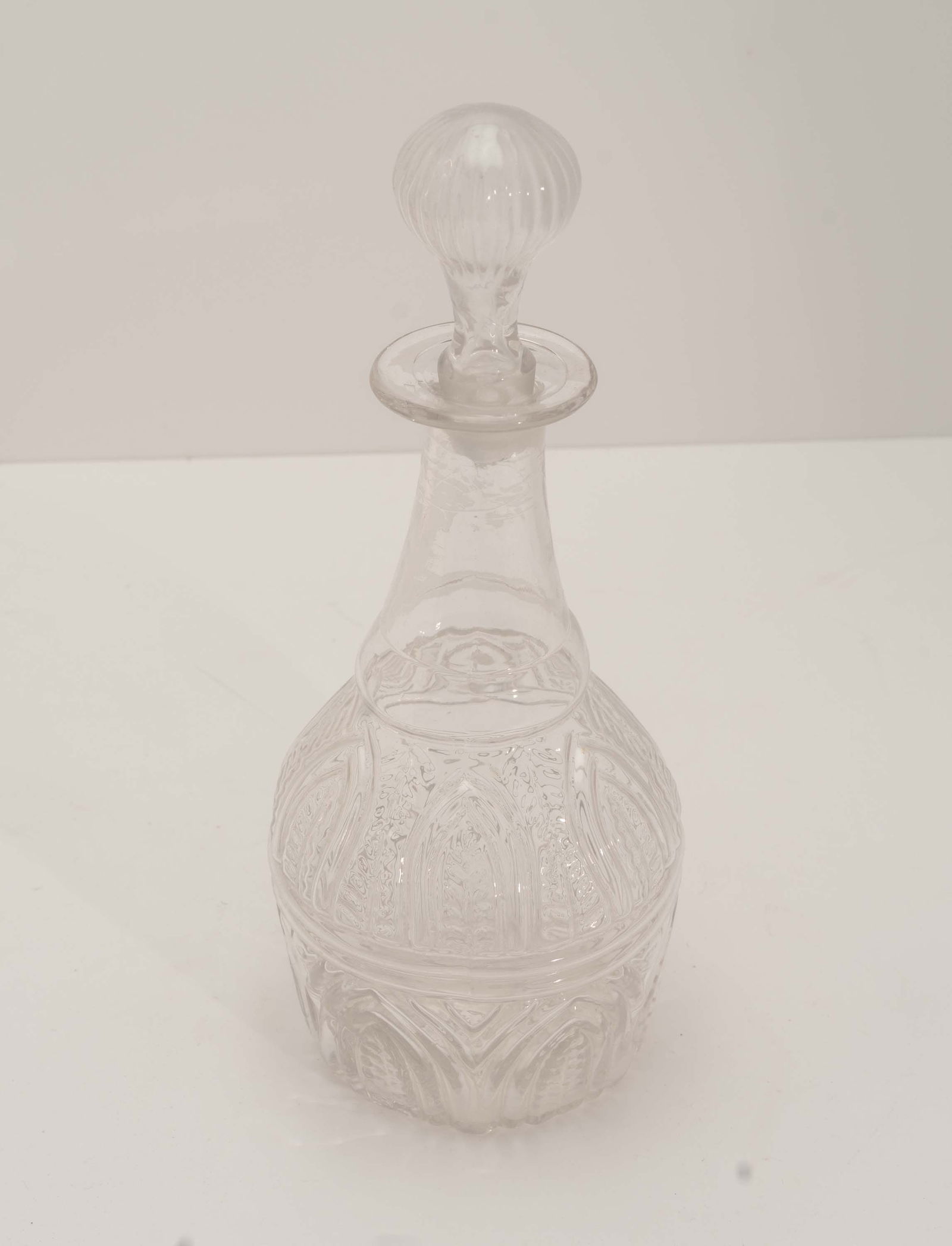 Antique Blown Glass "Gin" Decanter with Stopper. (1 of 9)