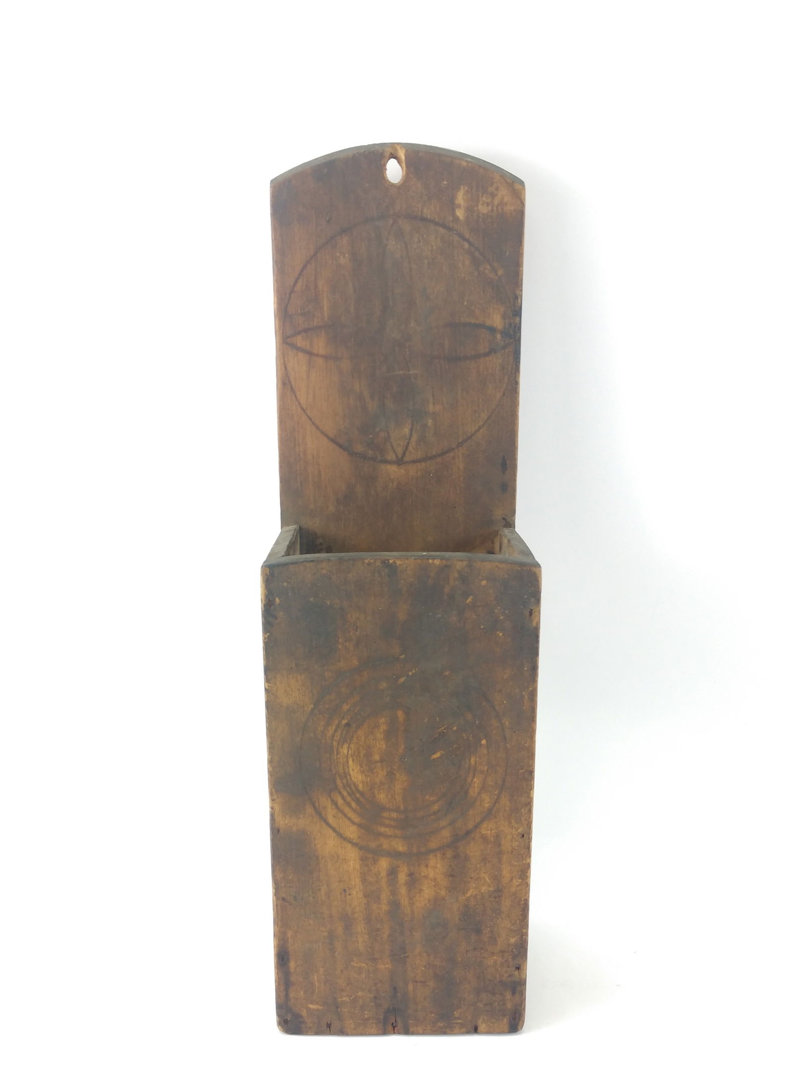 Antique Wood Candle Box with Designs. (1 of 7)