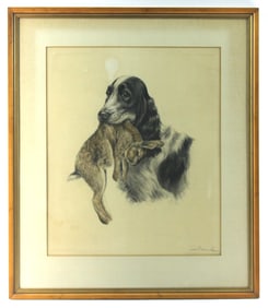 Leon Danchin Cocker Spaniel w/ Rabbit Engraving