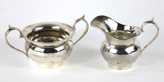 2PC Gebelein Sterling Silver Creamer & Sugar Bowl