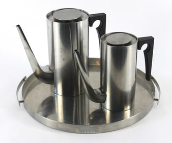 3PC Arne Jacobson For Stelton Coffee Tea Service