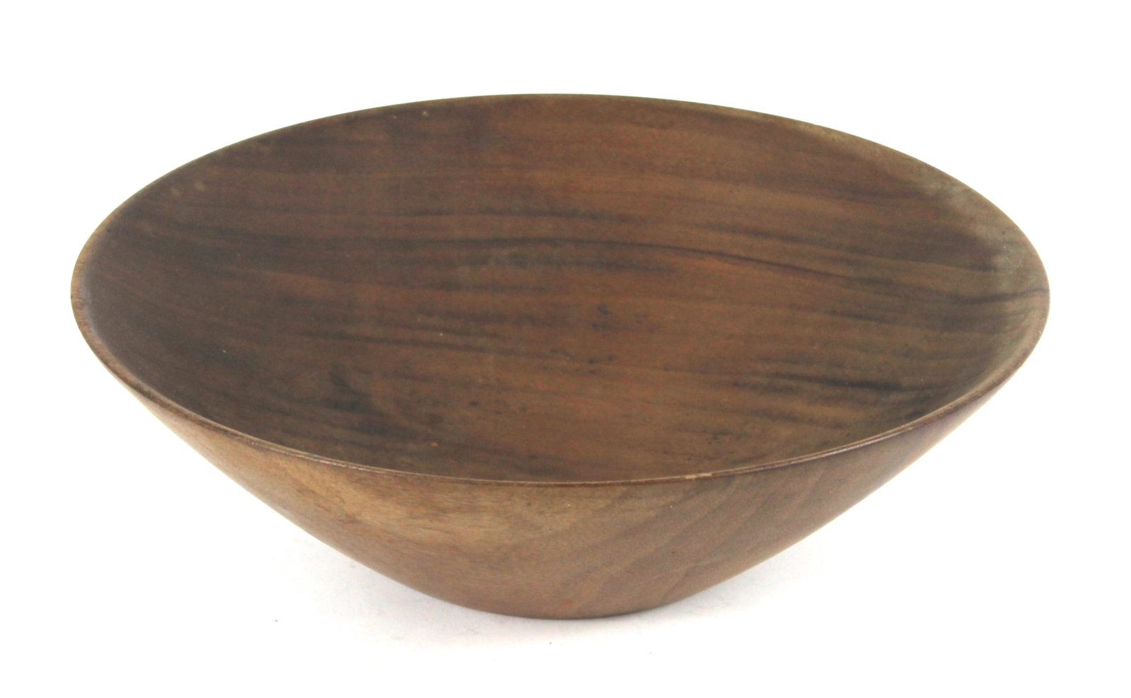 Paul W. Eshelman MCM Teak Salad Bowl: Large finely turned salad bowl highlighting the natural wood grain. Approx. 4" x 13" dia. Signed "Paul W. Eshelman Rohrerstown, PA" on bottom.