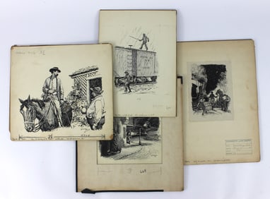 4PC Norman Price Western Novel Illustrations