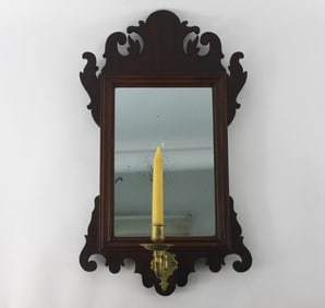 American Chippendale Mirror w/ Sconce