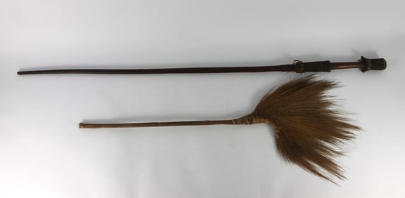 2PC African Walking Stick & Fan Group