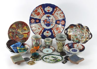 26PC Asian Porcelain Cloisonne & Other Items