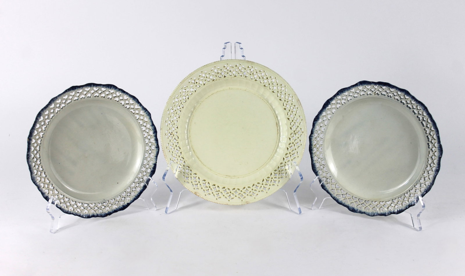 3PC European Reticulated Porcelain Plates (1 of 5)