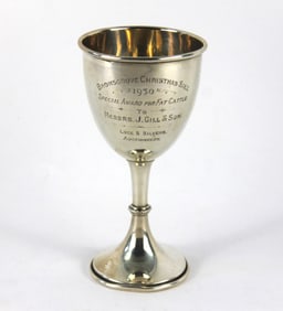 English Sterling Silver Cattle Presentation Cup