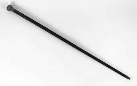 Antique Silver Capped Carved Philippine Cane