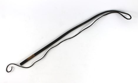 19C Unusual Leather Whip With Old Tag