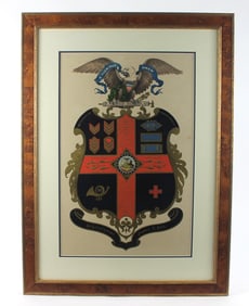 Civil War Framed Escutcheon Penn. Zouaves