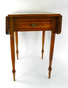 Turned Leg 1 Drawer Drop Leaf Side Work Table