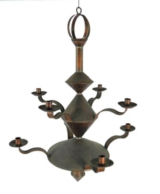 Contemporary Howard Dautrech Copper Chandelier
