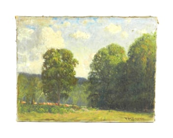 William Heffernan Cow Pasture Landscape Painting