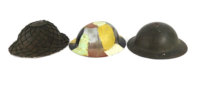 3PC WWI Era Brodie Helmets