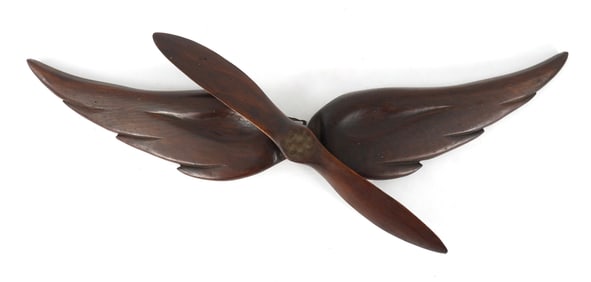 WWII Era Pilot Signed Propeller Wing Display