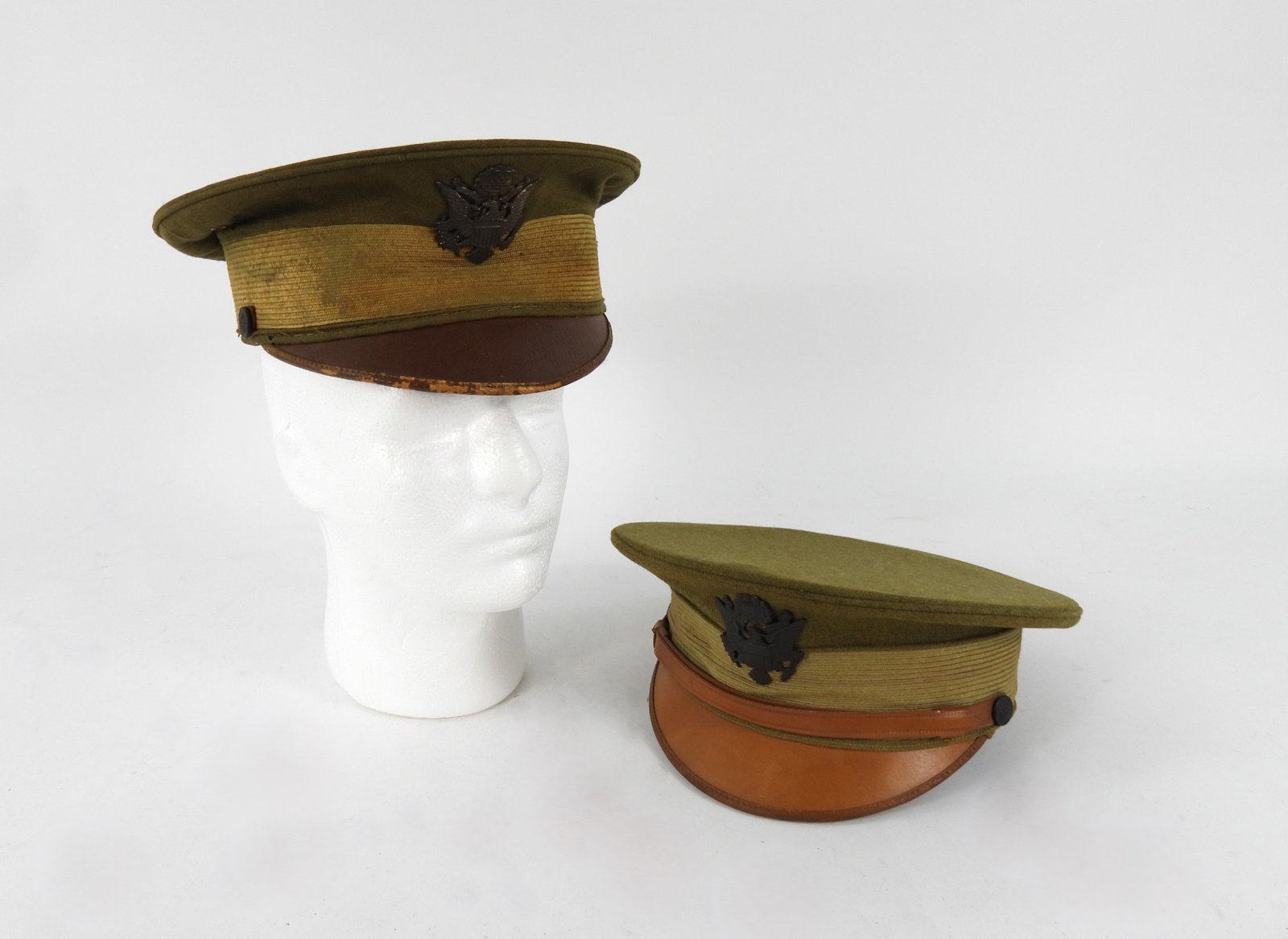 2PC WWI Era U.S. Army Officer Visor Cap (1 of 13)