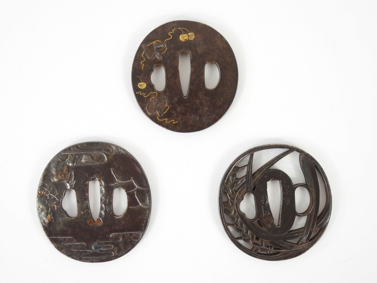 Three Japanese Iron Tsuba (1 of 9)