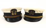 Two WWI-era US Navy Officer's White Visor Caps