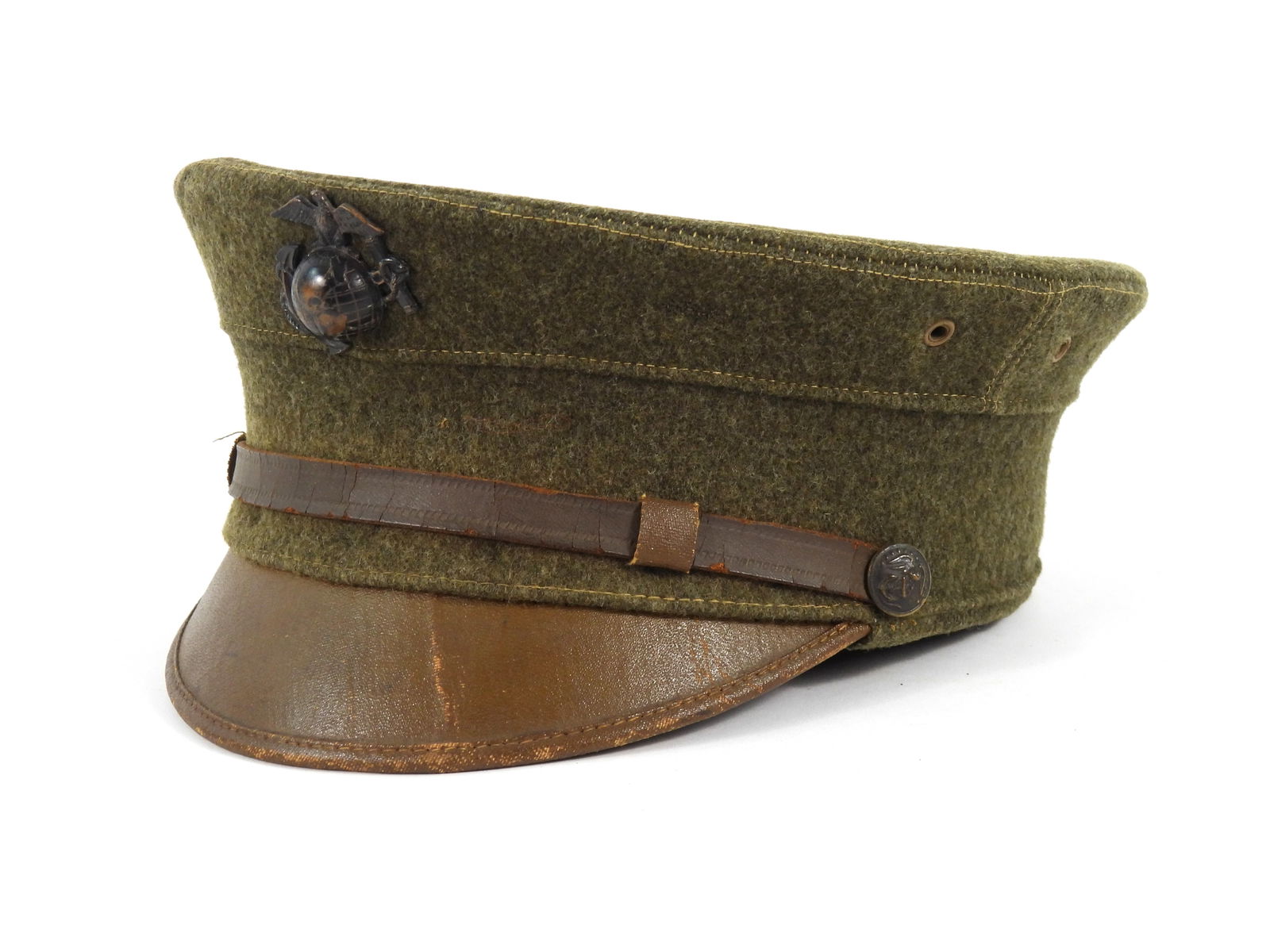WWI-era USMC Enlisted Bell Crown Dress Visor Cap (1 of 6)