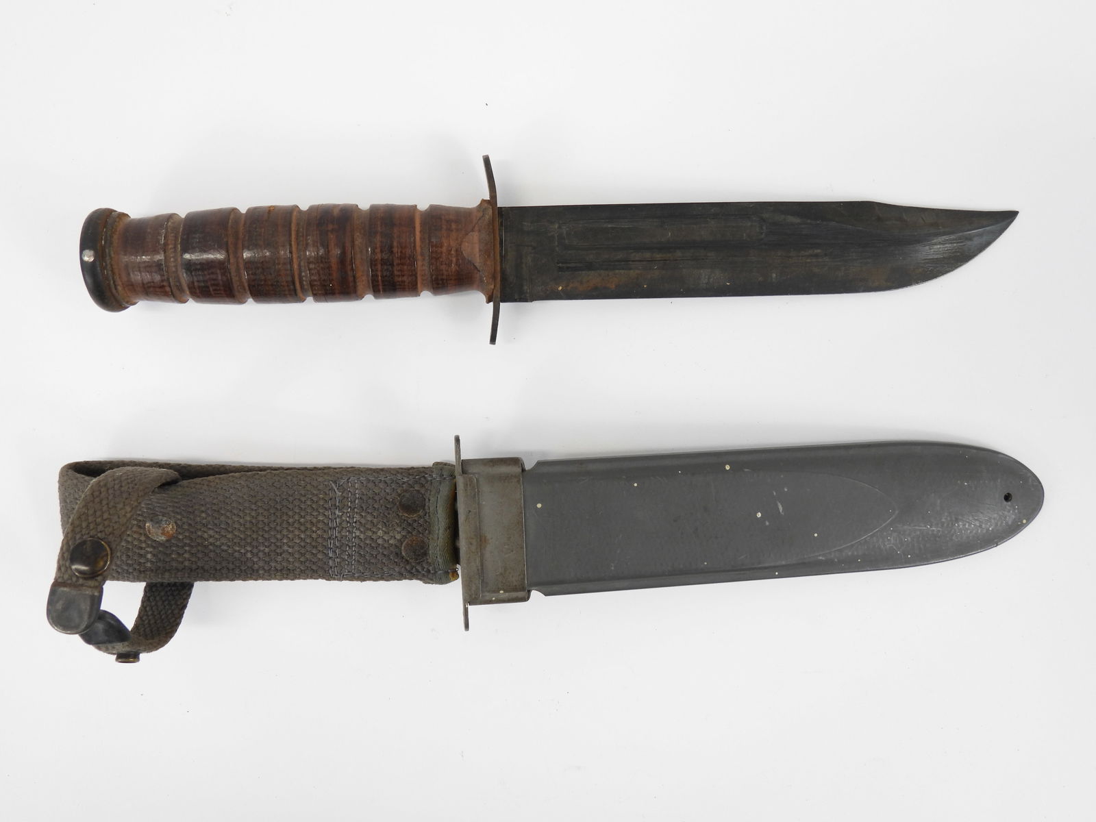 WWII-era U.S.N. Mark II Fighting Knife & Scabbard (1 of 4)