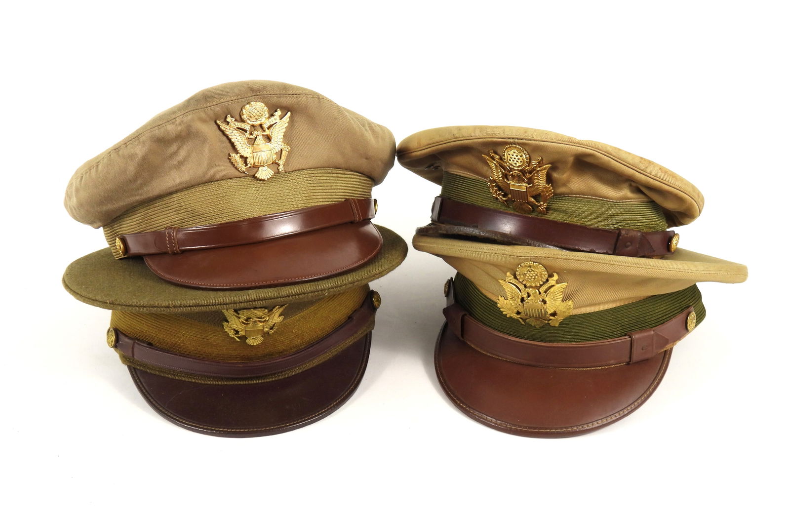 Group of WWII Army Officer's Visor Caps (1 of 9)