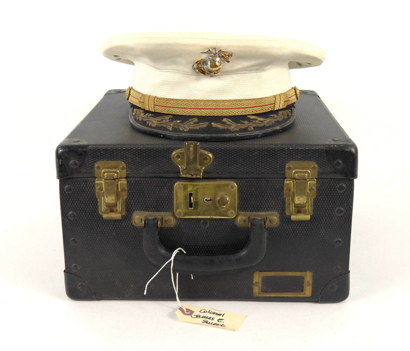USMC Visor Cap and Case of Col. James E. Swett (1 of 11)