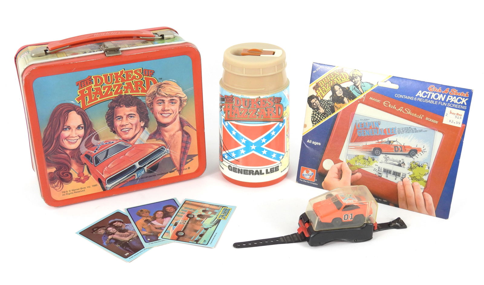 7PC 1980s Dukes Of Hazzard Lunchbox & Other Items (1 of 9)