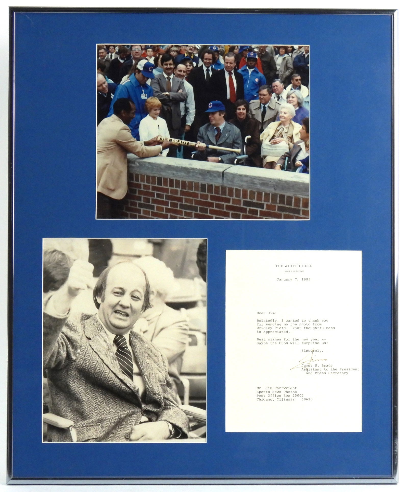 1983 James Brady Signed White House Cubs Letter (1 of 5)