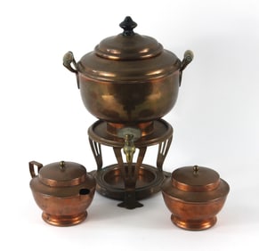 3PC Joseph Heinrichs Copper & Bronze Tea Set