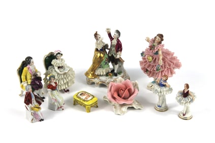 10PC Dresden & Other Continental Figures