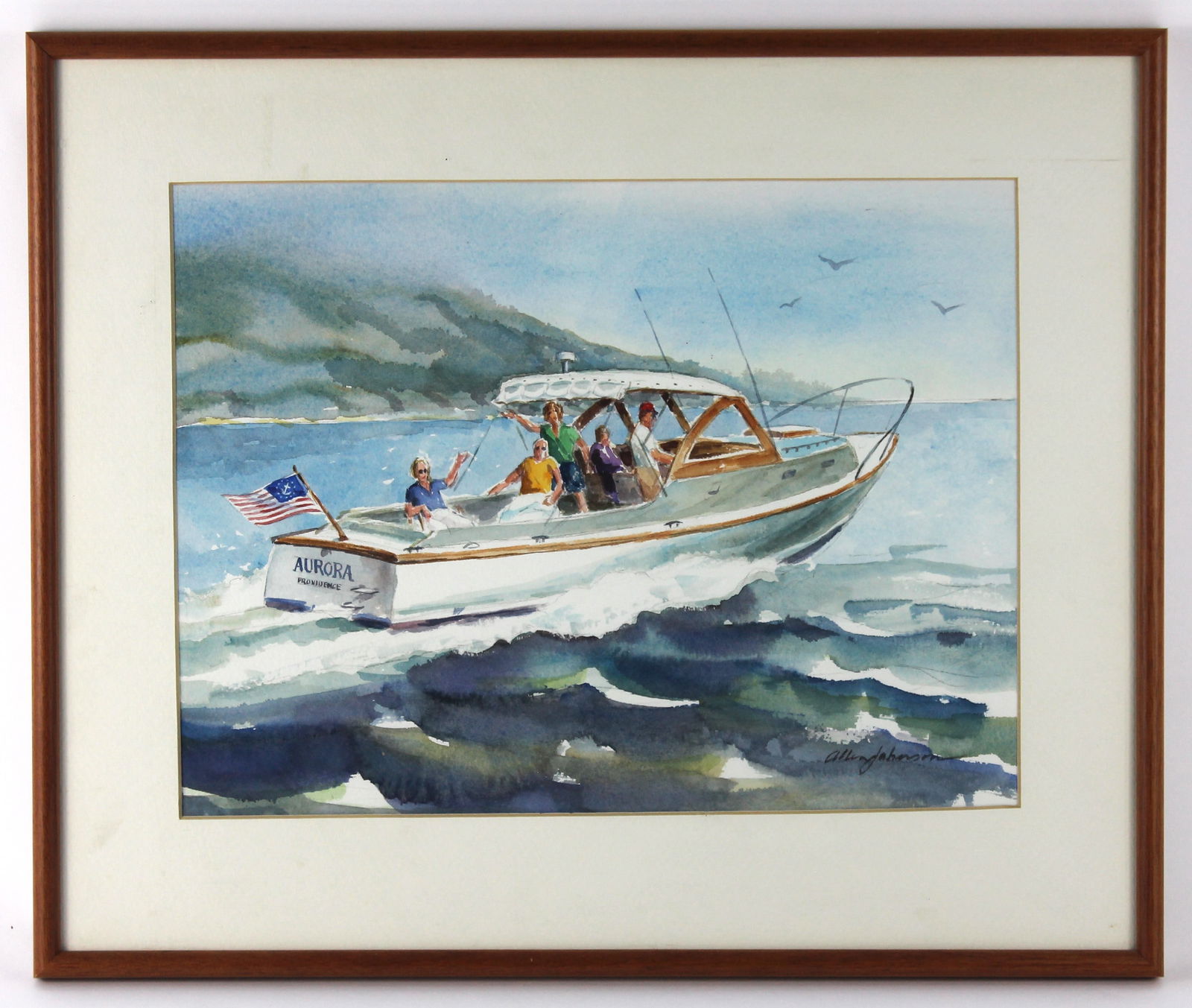 Allen Johnson Rhode Island Boat WC Painting (1 of 8)
