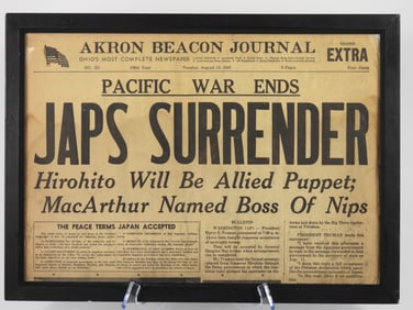WWII Japanese Surrender Newspaper