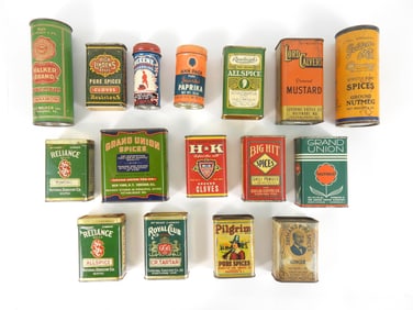 16PC Assorted Vintage Spice Containers