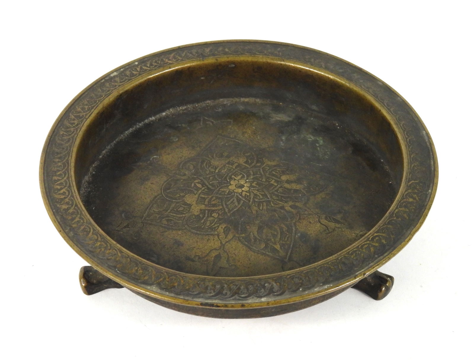 Indo-Persian Bronze Footed Bowl (1 of 5)