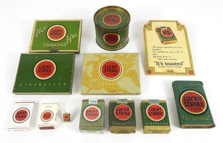 9PC Vintage Lucky Strike Advertising & Packaging