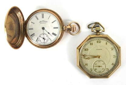 2PC Waltham & Illinois Pocket Watches