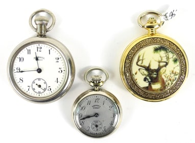 3PC Ingersoll & Franklin Mint Pocket Watches