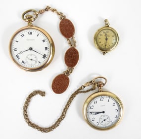 3PC Elgin Waltham Hamilton Pocket Watches